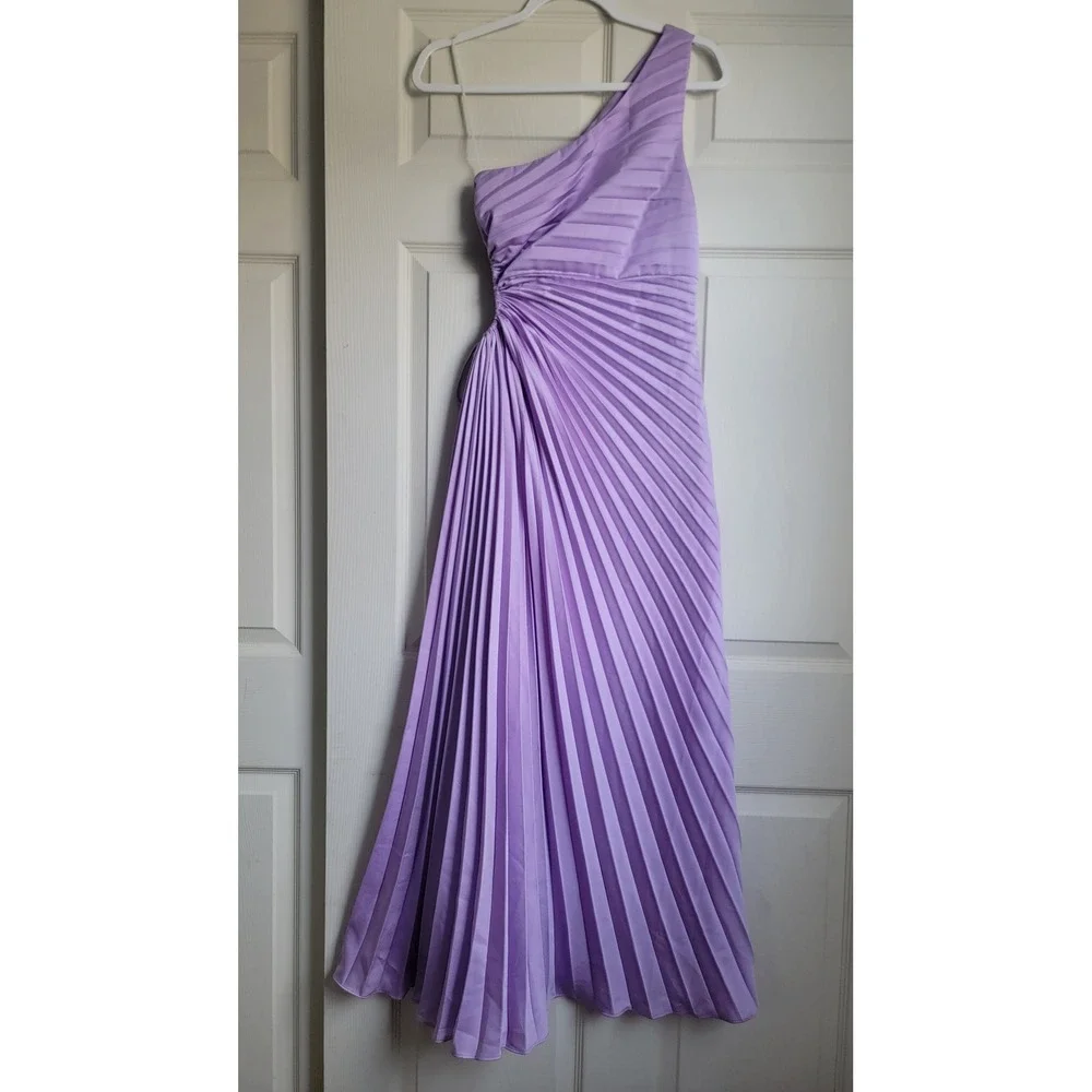 Hello Molly‎ One Shoulder Pleated Season Of Weddings Maxi Dress Lilac Small - Picture 3 of 12